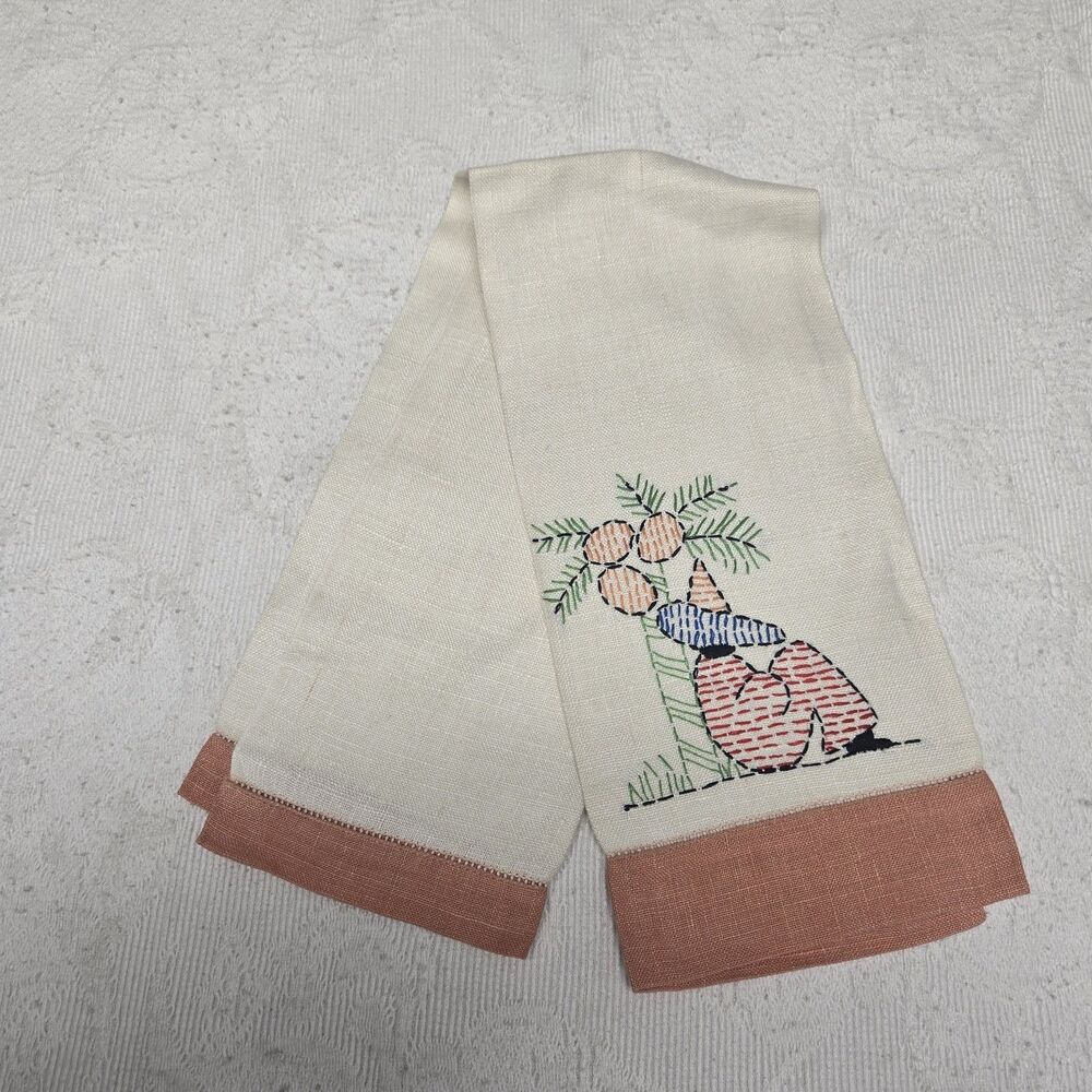 Vintage Mexican Siesta Hand Embroidered Decorative Kitchen Towel Collectable